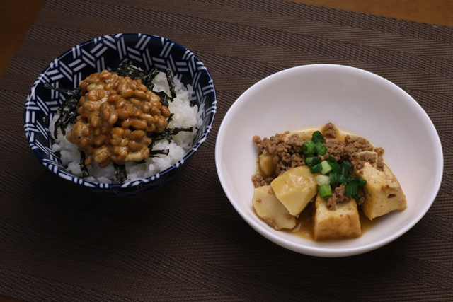 煮物と納豆