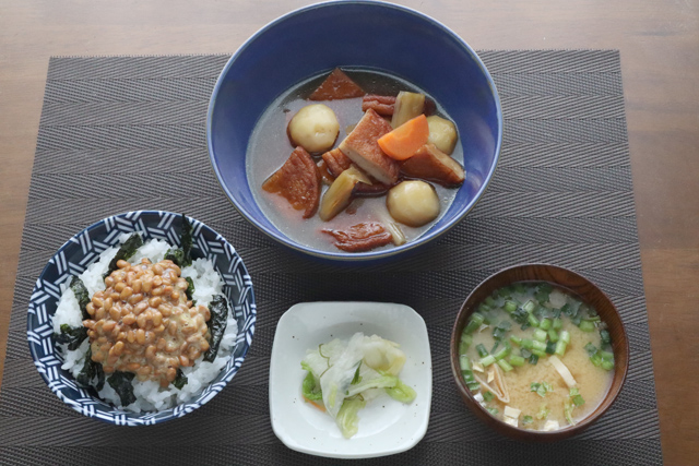 納豆と煮物