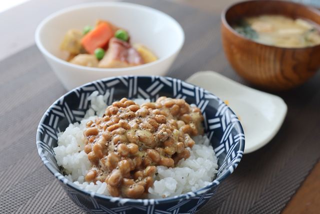 納豆と煮物