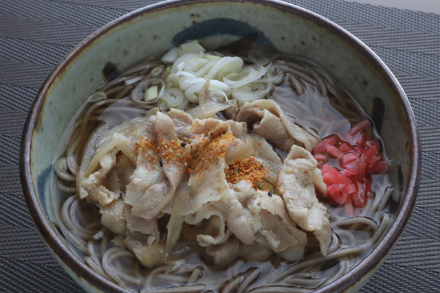 豚丼蕎麦