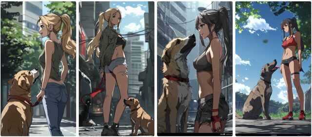 犬と可愛い女性