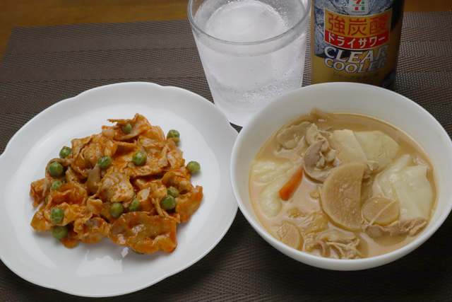 豚ロースのチリソース炒めと豚汁