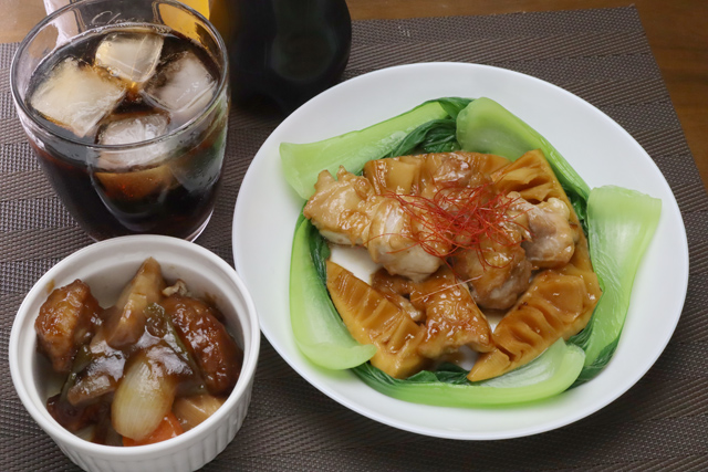 鶏モモと筍の照り焼き/酢豚