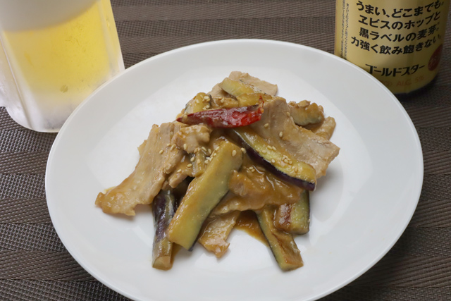 豚バラとナスの味噌炒め
