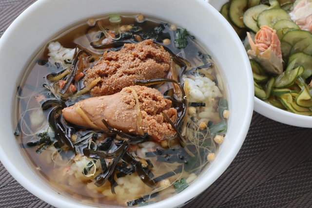 タラコ佃煮麦茶漬け