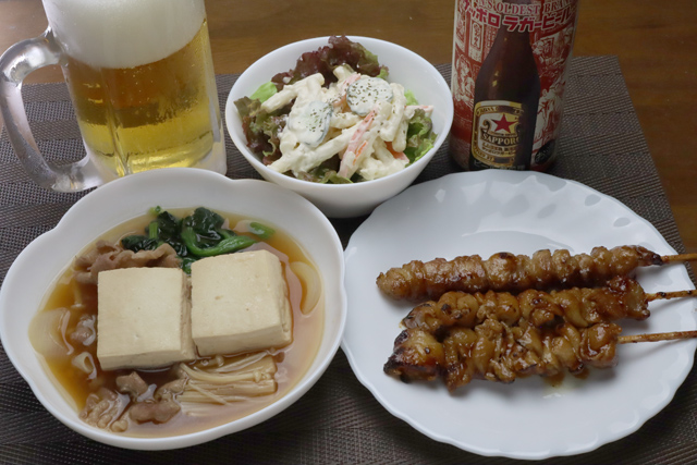 肉豆腐と焼き鳥