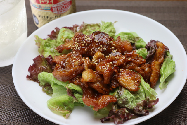 鶏皮の甘辛カリカリ揚げ