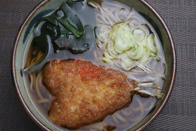 アジフライ蕎麦