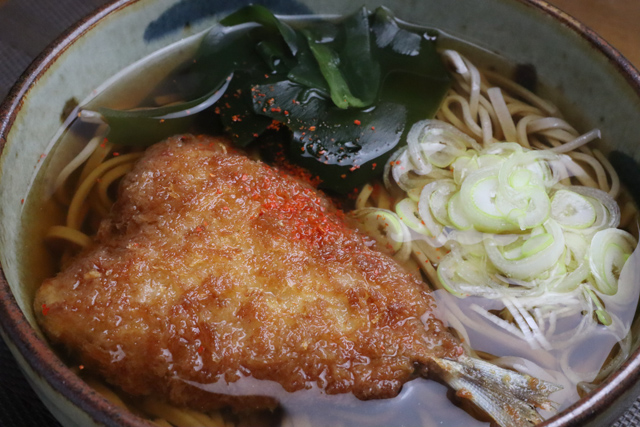 アジフライ蕎麦