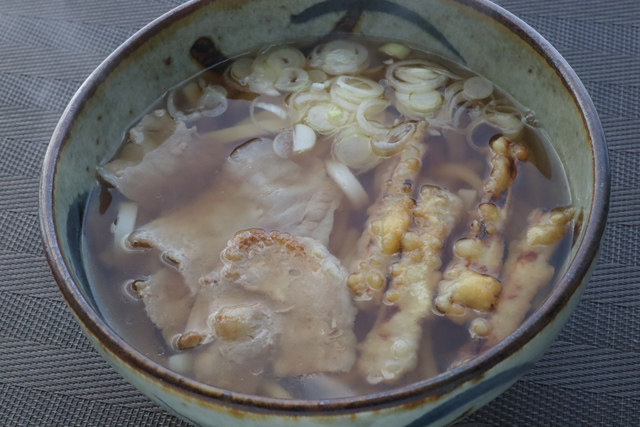 肉ごぼ天うどん