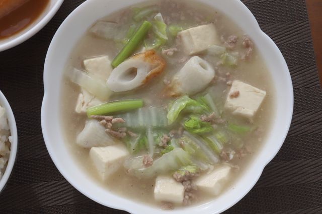 白菜のそぼろあんかけ