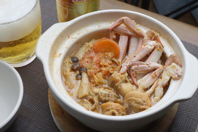 帆立とワタリガニのキムチ鍋