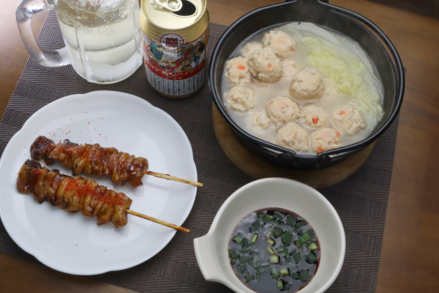 肉団子鍋と焼き鳥