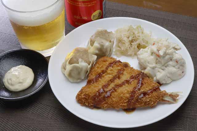 アジフライとシューマイ