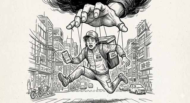 操り人形にされるUberEats配達員